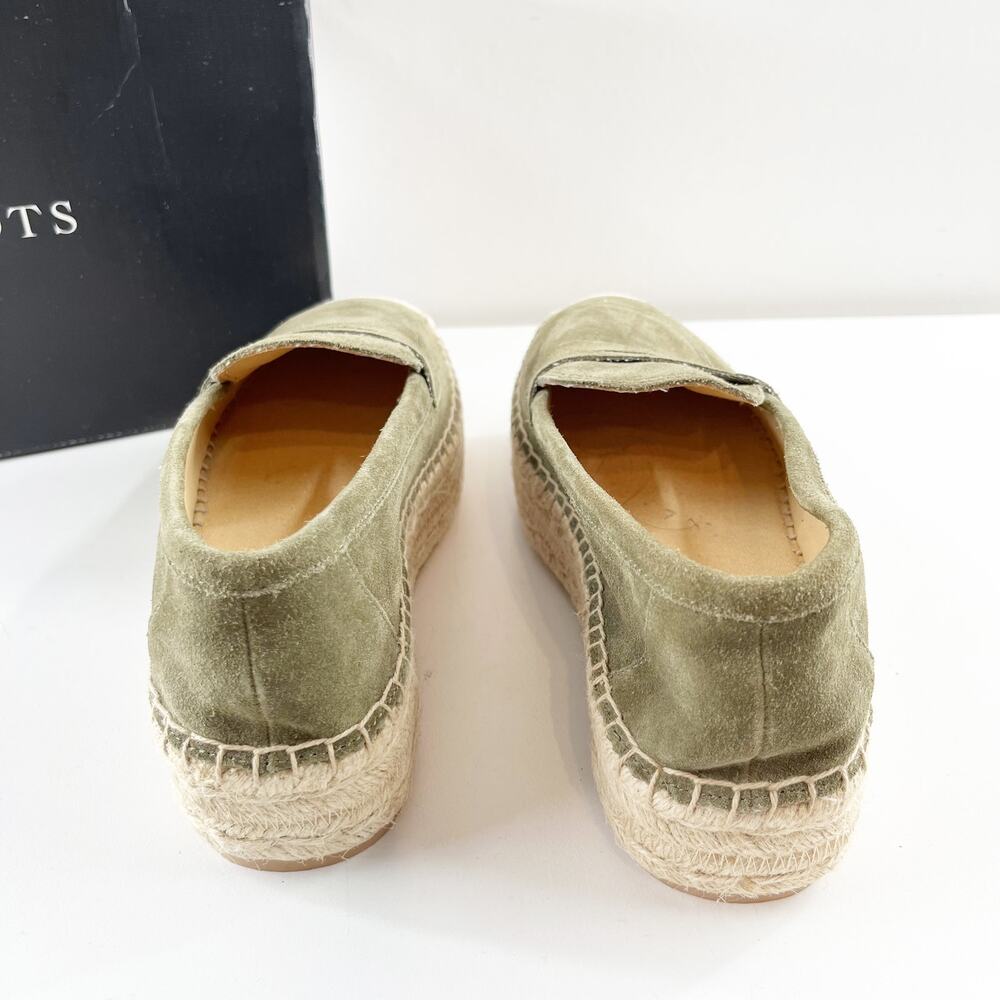 Talbots Olive Green Suede Espadrille Loafers - Picture 8 of 9